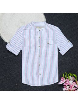The Lion and the Fish - Boys Roll Up Sleeve Shirt Multi Stripes