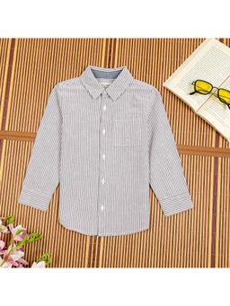 The Lion and the Fish - Boys Stripe Full Sleeve Shirt Brown