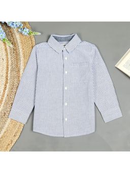 The Lion and the Fish - Boys Full Sleeve Shirt Navy Stripe