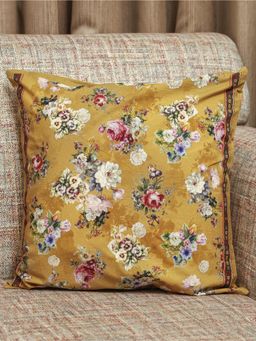 Crown of Poppies - Mustard Golden Grace Cushion Cover (16 x 16)