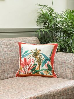 Crown of Poppies - Multi-Color Palm Stories Cushion Cover (16 x 16)
