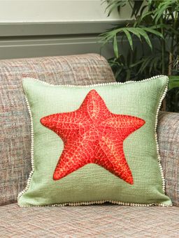 Crown of Poppies - Green Palm Stories Cushion Cover (16 x 16)