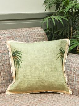 Crown of Poppies - Green Palm Stories Cushion Cover (16 x 16)