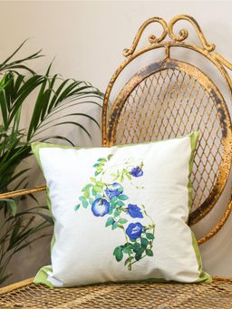 Crown of Poppies - White Blooming Garden Printed Cushion Cover (16 x 16)