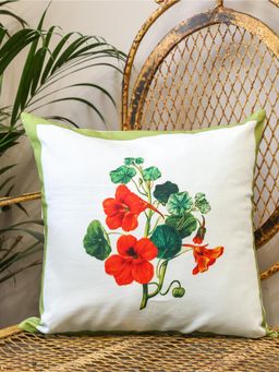 Crown of Poppies - White Blooming Garden Printed Cushion Cover (16 x 16)