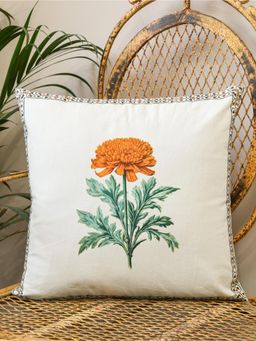 Crown of Poppies - White Whispers of Bloom Cushion Cover (16 x 16)