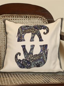 Crown of Poppies - Beige Elephant Walk Cushion Cover (16 x 16)