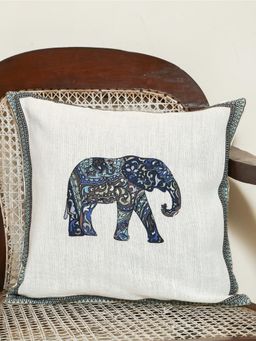Crown of Poppies - Beige Elephant Walk Cushion Cover (16 x 16)