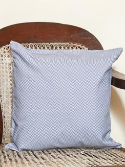 Crown of Poppies - Blue Elephant Walk Cushion Cover Indigo Chevron Accent (16 x 16)