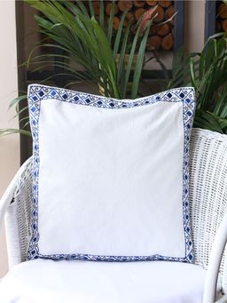 Crown of Poppies - White Indigo Impressions Cushion Cover (16 x 16)