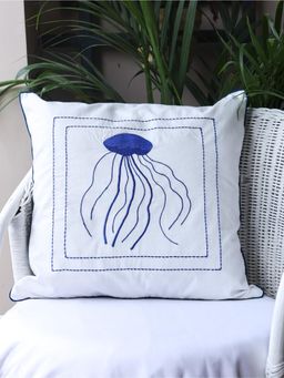 Crown of Poppies - White Coastal Calm Cushion Cover (16 x 16)