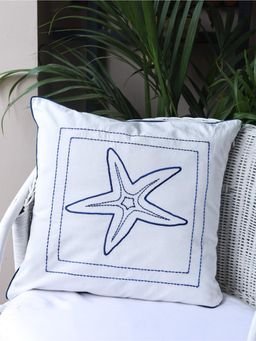 Crown of Poppies - White Coastal Calm Cushion Cover (16 x 16)