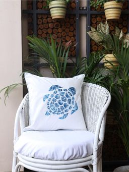 Crown of Poppies - White Coastal Essence Cushion Cover (16 x 16)