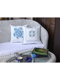 Crown of Poppies - White Coastal Essence Cushion Covers (Pack of 2) (16 x 16)