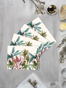 Space of Joy - Banana Leaves Premium Printed Rectangular MDF Wooden Placemats
