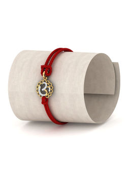 KuberBox - 18K Gold and Diamond Omkaar Rakhi Cum Pendant