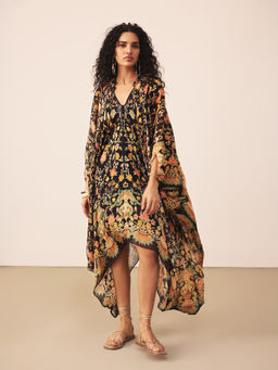 Ritu Kumar - Black Koyel K Floral Printed Dress