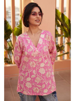 Gulabo Jaipur - Fida Pink Cotton Floral Printed Top