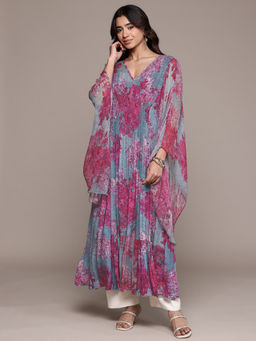 Ritu Kumar - Purple Khizan Kaftan with Inner
