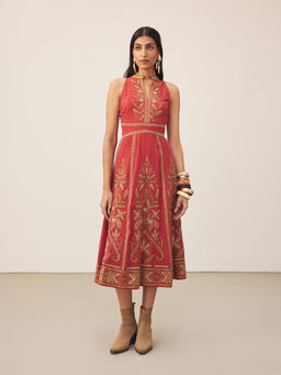Ritu Kumar - Rust Lisa Solid Long Dress
