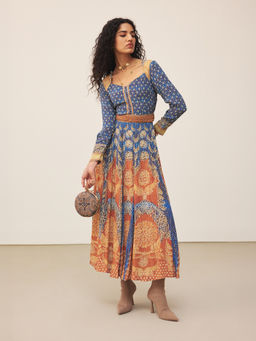 Ritu Kumar - Blue Safflower Long Dress