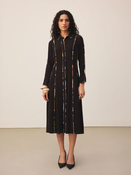 Ritu Kumar - Black Candice Solid Full Sleeves Long Dress