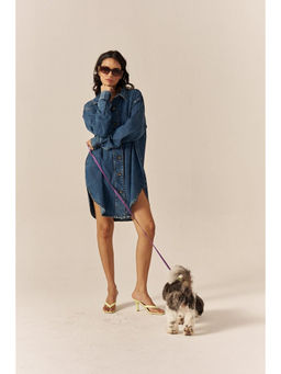 SPACE - Coconutty Blue Mini Shirt Dress