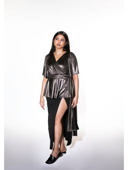 The Burnt Toast - Metallic V-Neck Top