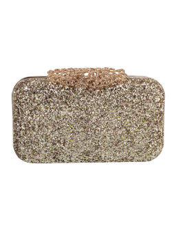 Mochi - Gold Mirror Work Faux Leather Clutch