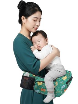 Chinmay Kids - Green Baby Carrier with Hip Seat & Convertible To Sling Carry Bag (18-24 Months)