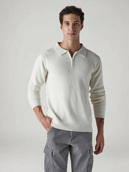 Levi's - Men White Solid Regular Fit Sweater