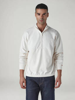 Levi's - Men White Solid Boxy Fit Sweatshirt