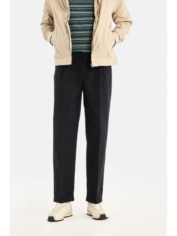 Snitch - Black Plain Relaxed Casual Chinos for Men