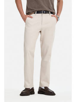 Snitch - Beige Textured Relaxed Casual Chinos for Men