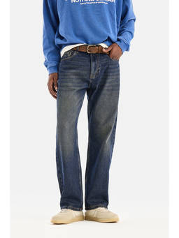 Snitch - Indigo Blue Washed Straight Casual Jeans for Men