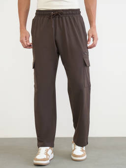 Styli - Men Beige Solid Drawstring Open Hem Relaxed Fit Cargo