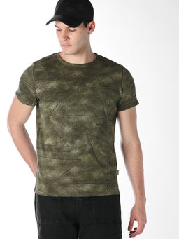 Jack & Jones - Men Green Printed T-Shirt