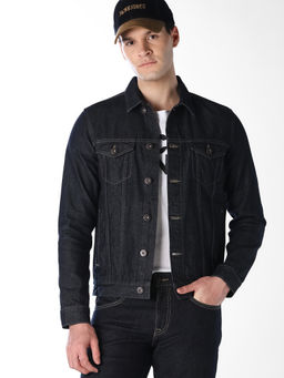 Jack & Jones - Men Dark Blue Selvedge Denim Jacket