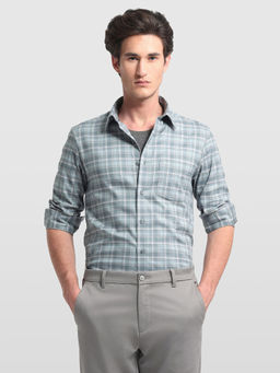 Arrow Sports - Men Green Chelsea Slim Fit Twill Shirt