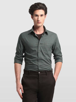 Arrow Sports - Men Green Chelsea Slim Fit Twill Shirt