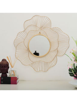 HomeTown - Glamor Iron Mirror In Gold Colour