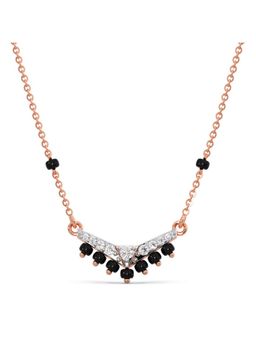 Candere by Kalyan Jewellers - 18K Rose Gold BIS Hallmark Diamond Beads Mangalsutra Pendant with chain for women (2.25)