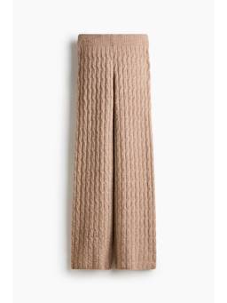 H&M - Women Brown Cable-Knit Trousers