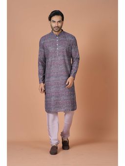 Simaaya - Premium Quality Linen Kurta with Churidar - Purple (Set of 2)