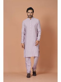 Simaaya - Premium Quality Cotton Silk Kurta with Churidar - Purple (Set of 2)