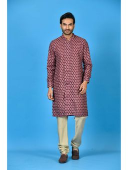 Simaaya - Premium Quality Linen Kurta with Churidar - Purple (Set of 2)