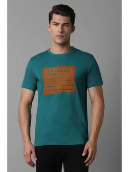 Louis Philippe - Men Green Printed Round Neck T-Shirt