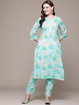 Readiprint - Sea Green Straight Kurta and Pant (Set of 2)