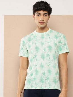 Alcis - Men Green Abstract Printed Air Vent-X Training T-Shirt