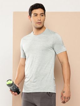 Alcis - Men Light Grey Solid Polyester T-Shirt